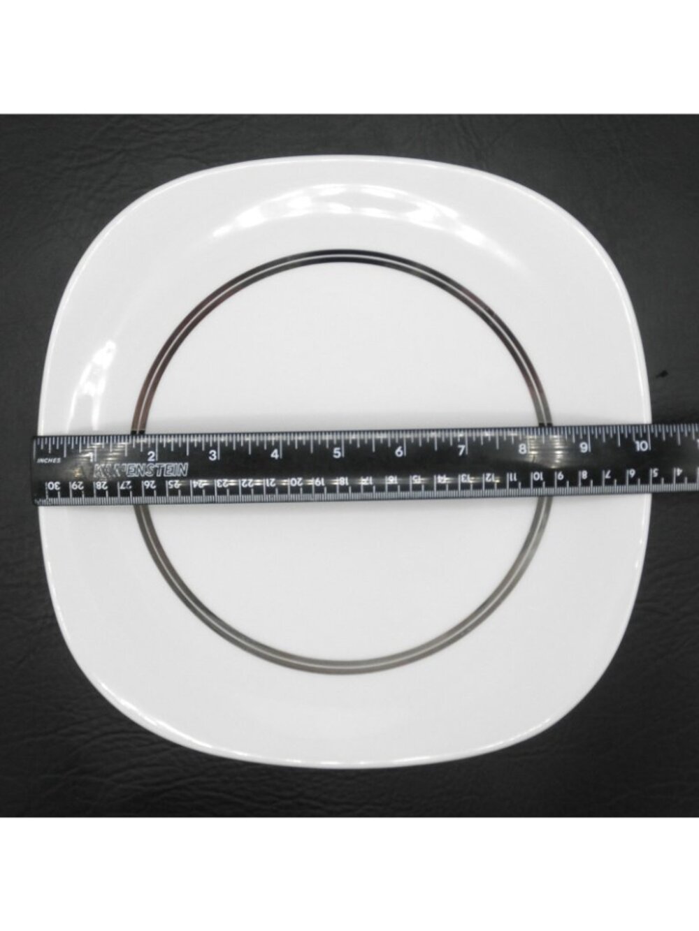 Rings by Block (Transitions) 10 Inch Square Dinner Plate Set of 4 Pattern BLORIN - Picture 4 of 6